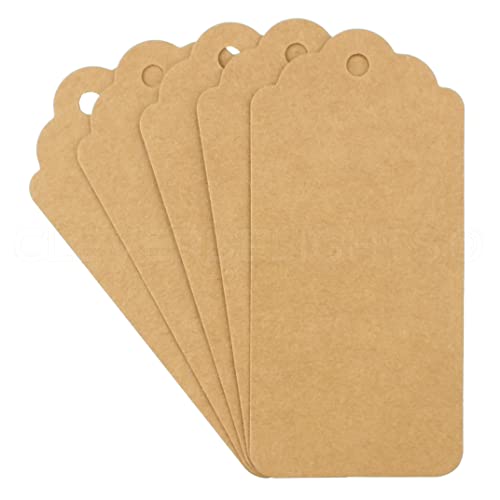 CleverDelights Geschenkanhänger, Kraftpapier, 9,5 x 4,4 cm, 1000 Stück, dick, strapazierfähig, zum Aufhängen, Großpackung von CleverDelights