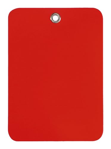 CleverDelights Kunststoffanhänger, 8,9 x 6,3 cm, Rot, 100 Stück, wasserdicht, strapazierfähig, 8,9 x 6,3 cm von CleverDelights