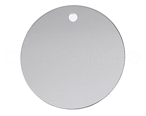 CleverDelights Runde Aluminium-Stempelrohlinge – 250 Stück – glänzende eloxierte Oberfläche – 18 GA (0,99 cm) – 3 mm Loch – Metall-Gravurventil, Etikett, Bastelrohlinge von CleverDelights