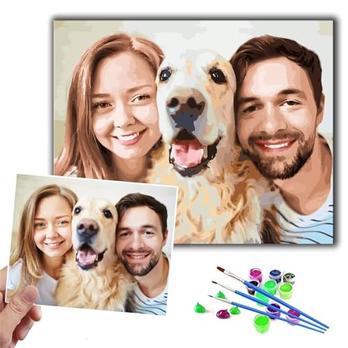 CleverFine Malen Nach Zahlen Eigenes Bild Personalisiert Erwachsene Foto Painting Bilder（40cm*60cm Rahmenlos） von CleverFine