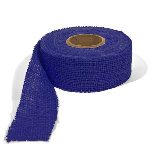 Cleverbrand Juteband Natur, Dekoband Natur aus Jutegewebe, breites Juteband, Jute Band, Juteband breit, Jutebänder, Jute Geschenkband in königsblau, 9 m lang, 7,5 cm breit von Cleverbrand