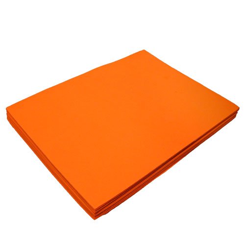 Cleverbrand Moosgummi Platten, Schaumstoff, 12 Stück, Zuschnitte zum Basteln in orange, ca. 30 x 23 cm und 1,5 mm dick von Cleverbrand