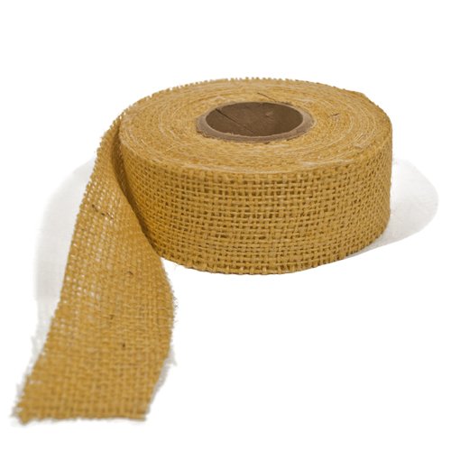 Cleverbrand Juteband Natur, Dekoband Natur aus Jutegewebe, breites Juteband, Jute Band, Juteband breit, Jutebänder, Jute Geschenkband in Gold, 9 m lang, 7,5 cm breit von Cleverbrand