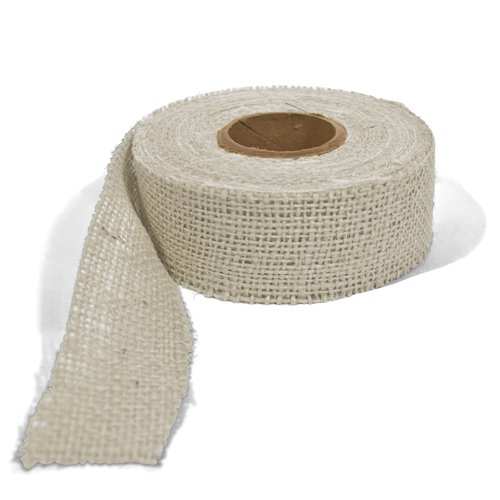 Juteband natur, Dekoband natur aus Jutegewebe, breites Juteband, Jute Band, Juteband breit, Jutebänder, Jute Geschenkband in weiß, 9 m lang, 7,5 cm breit von Cleverbrand