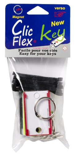 Clic Flex Key UP00410, 6 Stück, selbstklebend, aus Kunststoff, Magnetverschluss, verschiedene Farben von Clic Flex Key