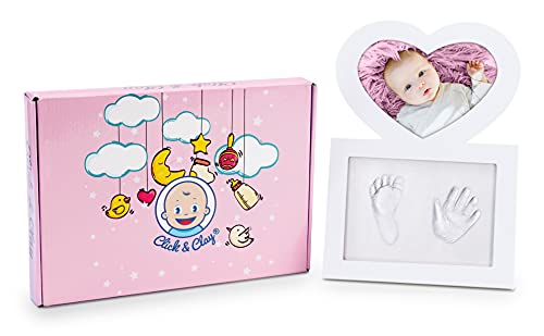 Click & Clay® - Baby Handabdruck und Fußabdruck Set - Ideal als Baby Geschenk Mädchen und Geschenk zur Geburt - Baby Set für Personalisierte Geschenke Baby von Click & Clay