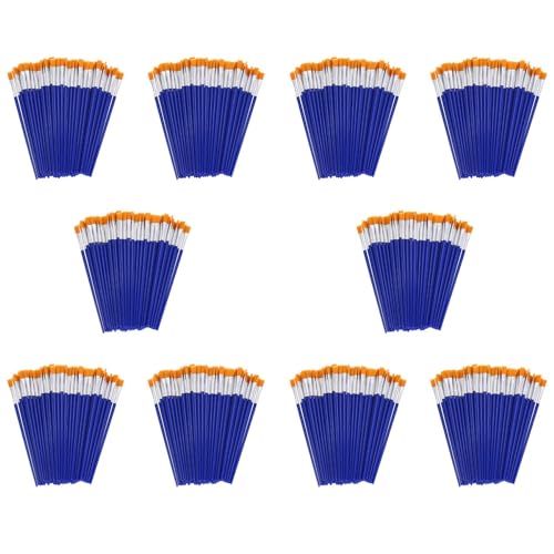 Cliney 1000 StüCke Flache Pinsel, Kleine Pinsel Bulk für Detail Malerei,Nylon Haar BüRsten Acryl ÖL Aquarell Malerei für Kinder,Studenten,Jugendliche,Erwachsene,KüNstler von Cliney