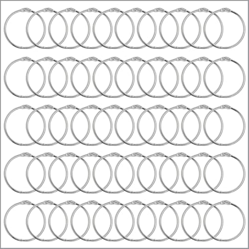 3,2 cm Binderinge, 50 Stück, 1,25 Zoll Loseblatt-Binderinge, vernickelter Stahl, Buchringe, Karteikartenringe, Metallringe für Karteikarten, Ringe für Karteikarten, Papierringe, kleiner Binderring von Clip Strip