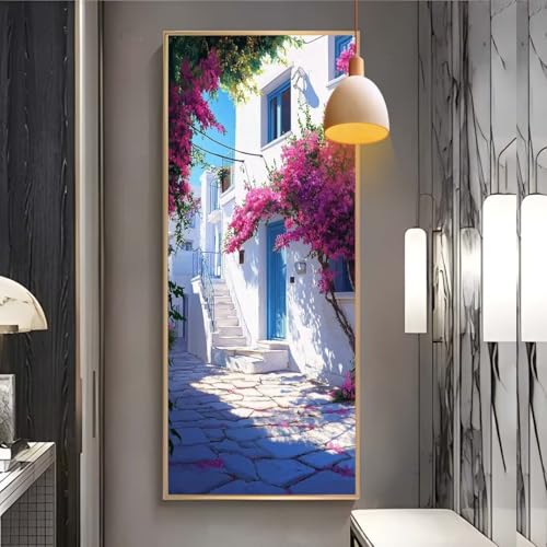 Clldy Diamond Painting erwachsene groß xxl 100x200 cm，5D Diamant Painting Bilder Ägäis Landschaft DIY Diamond Painting zubehör set，Full Round Diamant Kunst Malerei Stickerei Set Home Wand Dekor F37 von Clldy