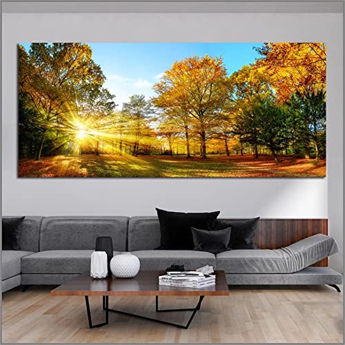 Diamond Painting Kits für Erwachsene/Kind,Sonnenuntergang Wald 5D diamant painting bilder Große Voll Strass Stickerei Mosaik Kunst daiments painting Handwerk für Home deko wohnzimmer Gift,60x150cm von Clldy