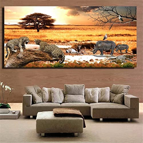 Diamond Painting Kits für Erwachsene/Kind,afrikanische Tiere 5D diamant painting bilder Große Voll Strass Stickerei Mosaik Kunst daiments painting Handwerk für Home deko wohnzimmer Gift,50x130cm von Clldy