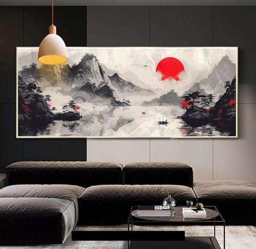 Diamond Painting erwachsene groß xxl 100x200 cm，5D Diamant Painting Bilder Japanischer Stil Landschaft DIY Diamond Painting zubehör set，Full Round Diamant Malerei Stickerei Set Home Wand Dekor E72 von Clldy