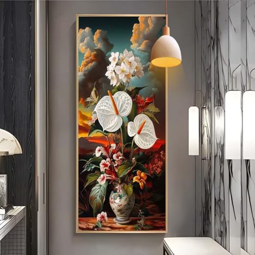 Diamond Painting erwachsene groß xxl 100x200 cm，5D Diamant Painting Bilder Sonnenuntergang Blumen DIY Diamond Painting zubehör set，Full Round Diamant Kunst Malerei Stickerei Set Home Wand Dekor F13 von Clldy