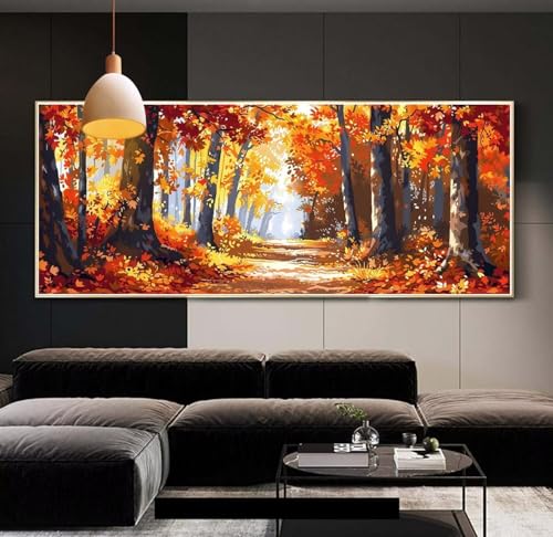 Diamond Painting erwachsene groß xxl 40x100 cm，5D Diamant Painting Bilder Herbstlandschaft DIY Diamond Painting zubehör set，Full Square Diamant Kunst Malerei Stickerei Set Home Wand Dekor Geschenk A44 von Clldy