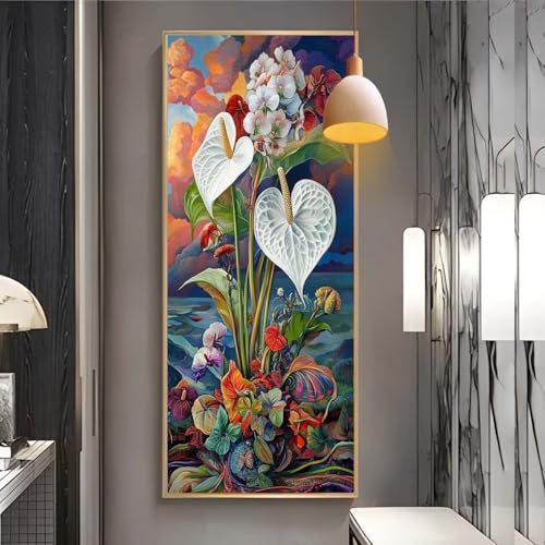 Diamond Painting groß Farbe Blume，DIY 5D voller Round Diamant Painting Bilder Mosaikherstellung Cross Stickerei Malerei zubehör Kits Erwachsene für Geschenk Zuhause Wanddekoration 90x250 cm F11 von Clldy