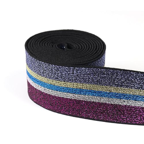 Cloaacsois 5M Glitzer Gummiband Gummibänder Elastische Bänder 40mm Breit von Cloaacsois