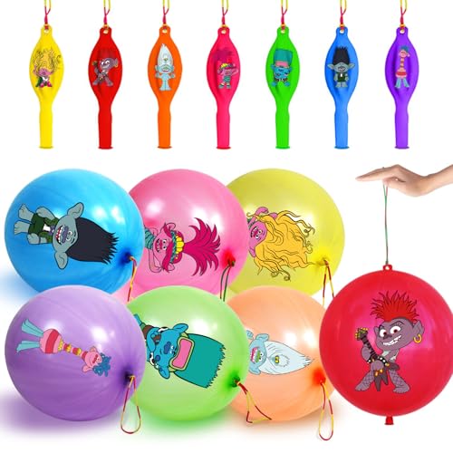 Trolls Punch Ballons, 28 Stück Stanzballon, Partyzubehör, Spiele, Dekorationen, Goodie Bag Stuffers, Geschenke für Trolle, Partyzubehör von Cloira