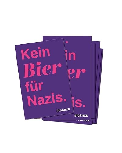 50x Kein Bier für Nazis Sticker | Set mit 50 Aufklebern | fcknzs fck afd nzs Abziehbiler | Politisch, Links fckafd | Wetterfest für Outdoor & indoor | 5,5cm x 8,5cm von Close Up