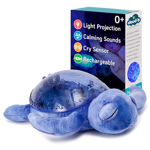 Cloud B Tranquil Turtle™ wiederaufladbares Ocean Musik-Nachtlicht | Unterwasserprojektionen | 4 beruhigende Geräusche | Helligkeit einstellbar | Timer | Tränenmelder | recycelter Stoff von Cloud b