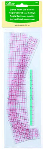 Clover Gebogenes Lineal CL7704, Kunststoff, Colourful, One Size von Clover