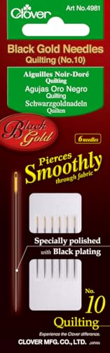 Clover Black Gold Quilting Needles-Size 10 6/Pkg von Clover