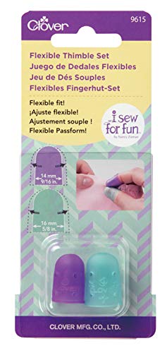 Clover Needlecraft 9615CV I Sew for Fun Set, flexibel Fingerhut, Violett/Blau von Clover