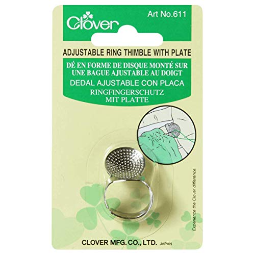 Clover Ring Thimble W/Plate-Adjustable von Clover