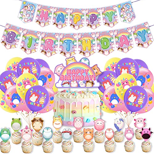 Geburtstagsparty-Zubehör, Geburtstagsparty-Dekoration, Happy Birthday-Banner, Party-Luftballons, Kuchendekoration, Cupcake-Topper für Kindergeburtstagsparty von CloverCy