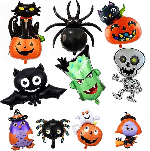 Halloween Luftballons 10 Stück Halloween Folienballons Halloween Party Deko Kinder Übergroße Halloween Helium Luftballons Halloween Dekoration von CloverCy