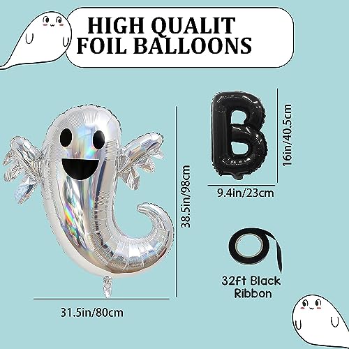 Halloween Luftballons Halloween Folienballons, Riesen Geister Folienballons für Halloween Party Deko Kinder 85cm×90cm von CloverCy