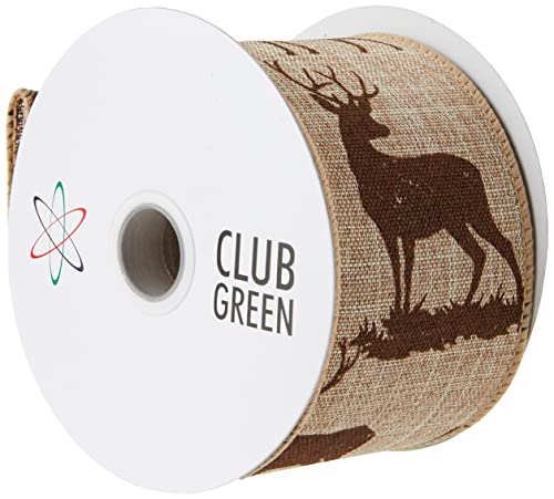 Club Draht grün Sackleinen Band Hirsch Design, Rot, 60 x 10 m von Club Green