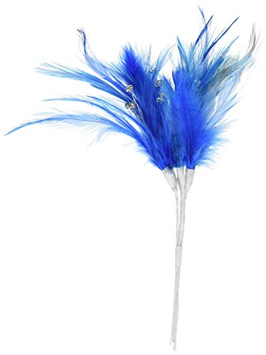 Club Green Federn mit Strass, 20 cm, blau, 6 Stück von Club Green