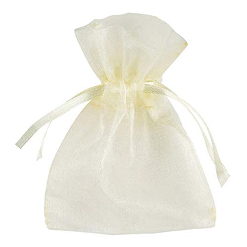 Club Green Organza Tasche, elfenbeinfarben, 100 x 75 mm, 10 Stück von Club Green