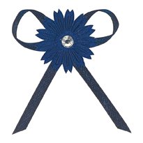 Club Green Satin Daisy/Diamant Schleifen, Navy blau, 4 cm von Club Green