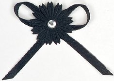 Club Green Satin Daisy/Diamant Schleifen, schwarz, 4 cm von Club Green