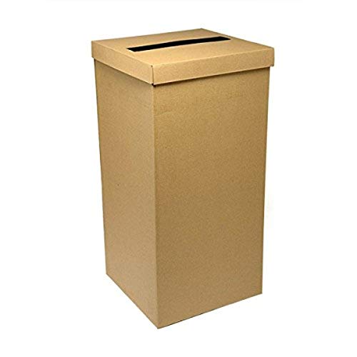 Club Green Seide Quadratisch Post Box mit Deckel, braun, 250 x 250 x 500 mm von Club Green