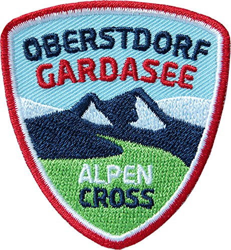 2 x Alpencross Oberstdorf - Gardasee/MTB Abzeichen 55 x 60 mm gestickt/Transalp Alpenüberquerung Mountainbike/Aufnäher Aufbügler Sticker Patch/Riva Italien Allgäu Radtour Radführer Radkarte von Club of Heroes