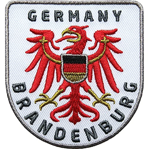 1 x Brandenburg Adler Patch gestickt 64 x 68 mm, Aufnäher Aufbügler, Bügelflicken/Flagge Wappen Deutschland Berlin Wanderführer Reiseführer Applikation zum Aufnähen Aufbügeln von Club of Heroes