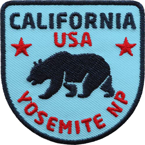 2 x California USA Patch gestickt 60 x 60 mm/Kalifornien Bär Yosemite Nationalpark Amerika Trekking/Aufnäher Aufbügler Patches/Reise Reiseführer Flagge Caravan/Club of Heroes (Blau) von Club of Heroes