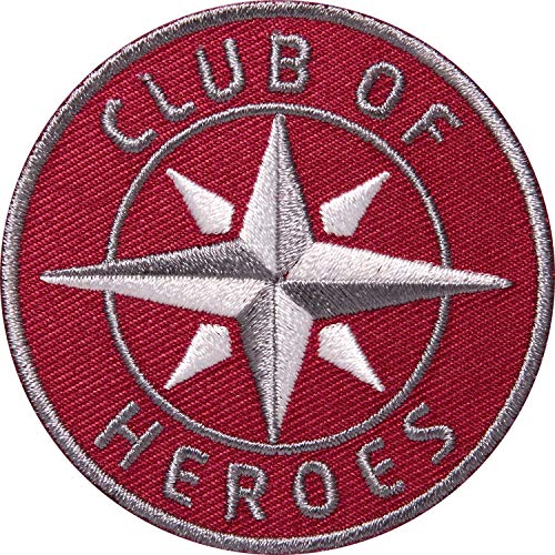 2 x Kompass Patch gestickt 62 mm rund/Aufbügler Aufnäher Bügelflicken Abzeichen Applikation Stickerei Patches zum aufnähen aufbügeln/Club of Heroes (Weinrot-Grau) von Club of Heroes