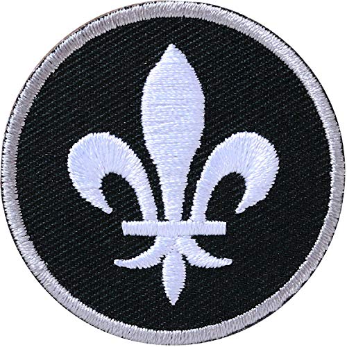 2 x Lilie Patch gestickt 45 mm/Aufbügler Aufnäher Patches Bügelflicken Applikation zum aufbügeln aufnähen Deko/Lile de France Adel Blüte Blume französisch Wappen/Club of Heroes (Schwarz) von Club of Heroes