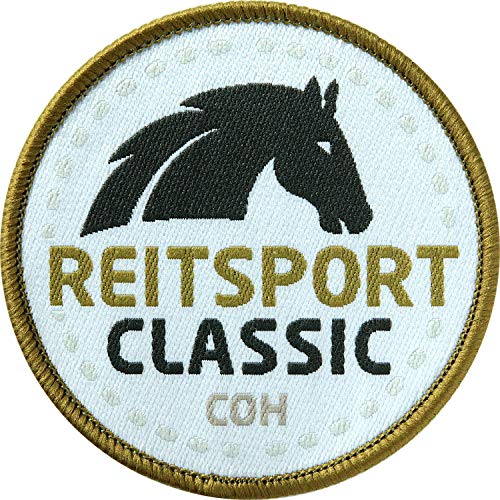 2 x Reitsport Abzeichen gewebt 60 mm Classic/Pferd Reiten Pferde-Sport Reit-Abzeichen/Aufnäher Aufbügler Flicken Sticker Patch/Reit-Bekleidung Reit-Ausrüstung Dressur Voltigieren Reitkunst von Club of Heroes