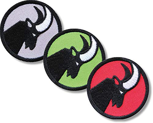 3 x Steinbock Abzeichen gestickt 45 mm/Applikation Aufnäher Aufbügler Flicken Sticker Patch für Mode Sport Kleidung Tasche Rucksack/Zeichen Tier Symbol Berge Geweih (Set) von Club of Heroes