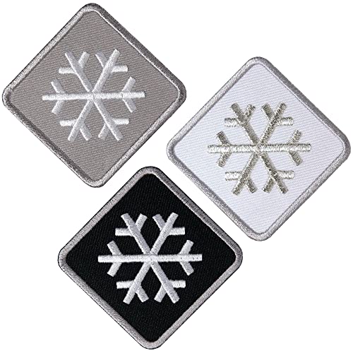 3er-Set Schneeflocke Patches 46 mm gestickt Silber/Winter Wintersport Skifahren Schnee Erwachsene/Patch Aufnäher Aufbügler Bügelflicken zum aufbügeln aufnähen auf Kleidung Jacke COH (Set B) 3er-Set Schneeflocke Patches 46 mm gestickt Silber/Winter Wintersport Skifahren Schnee Erwachsene/Patch Aufnäher Aufbügler Bügelflicken zum aufbügeln aufnähen auf Kleidung Jacke COH (Set B) von Club of Heroes