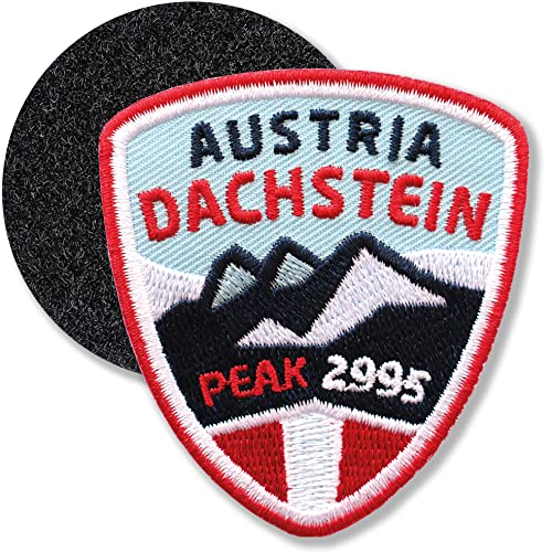 Dachstein Österreich/Klett-Patch gestickt 61 x 55 mm/Klett Patch Patches Abzeichen Aufnäher Applikation zum aufkleben aufnähen auf Kleidung Rucksack Tasche/COH von Club of Heroes