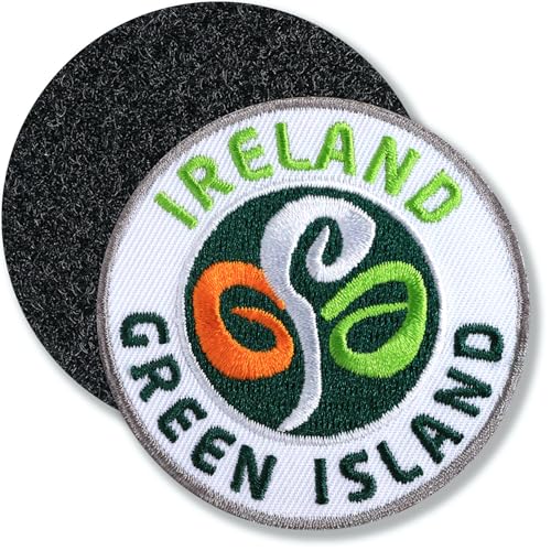 Irland Ireland/Klett-Patch gestickt rund/Klett Patch Patches Aufnäher Applikation zum aufnähen aufkleben auf Kleidung Rucksack Taschen Irland Ireland/Klett-Patch gestickt rund/Klett Patch Patches Aufnäher Applikation zum aufnähen aufkleben auf Kleidung Rucksack Taschen von Club of Heroes