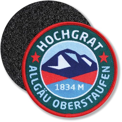 Klettpatch 68 mm - Hochgrat Allgäu Oberstaufen Allgäuer Alpen Höhe 1.834 m/Hochgratbahn Nagelfluhkette Paragliding/Patch gewebt mit Klett für Bergtour Bergsteiger Bergtour von Club of Heroes