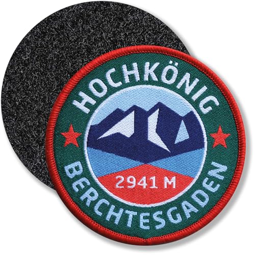 Klettpatch 68 mm - Hochkönig Berchtesgaden Höhe 2.941 m/Nationalpark Bayern Königssee Berchtesgadener Alpen Bergsteiger Bergtour/Patch gewebt mit Klett für Rucksack Kleidung von Club of Heroes