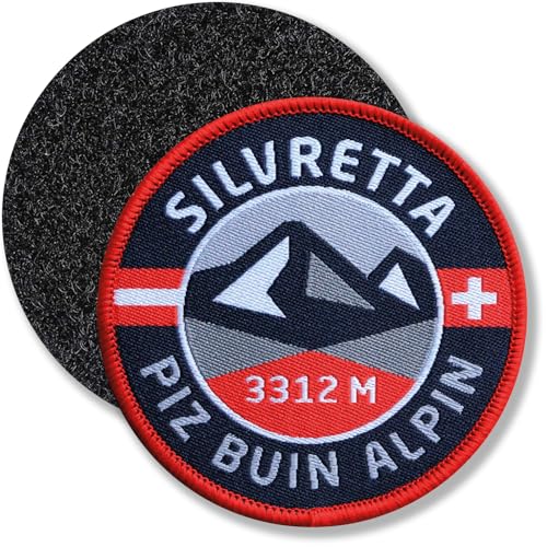 Klettpatch 68 mm - Silvretta Piz Buin Schweiz Österreich Höhe 3.410 m/Hochtour Bergtour Ostalpen Tirol Vorarlberg Graubünden/Berge Bergsteigen Klettern Ski Skitour/Patch gewebt von Club of Heroes