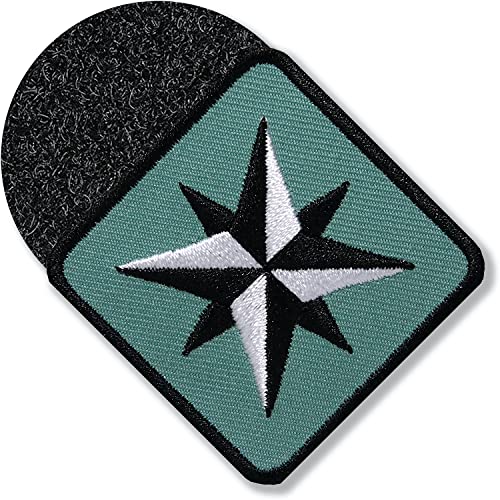 Klettpatch - Kompass Patch gestickt 46 mm/Klett Patches Applikation zum Kletten aufkleben auf Kleidung Rucksack/Outdoor Trekking Wandern Sport/Club of Heroes (Oliv) von Club of Heroes